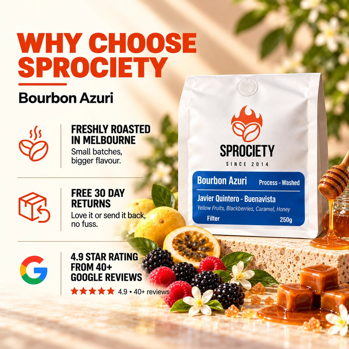 Why choose Sprociety Bourbon Azuri – 86-point sweet Colombian filter coffee