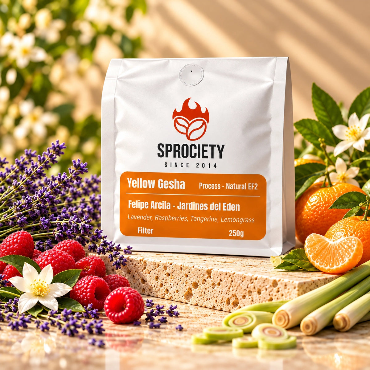 Sprociety Yellow Gesha 250g bag – washed Colombia light filter roast