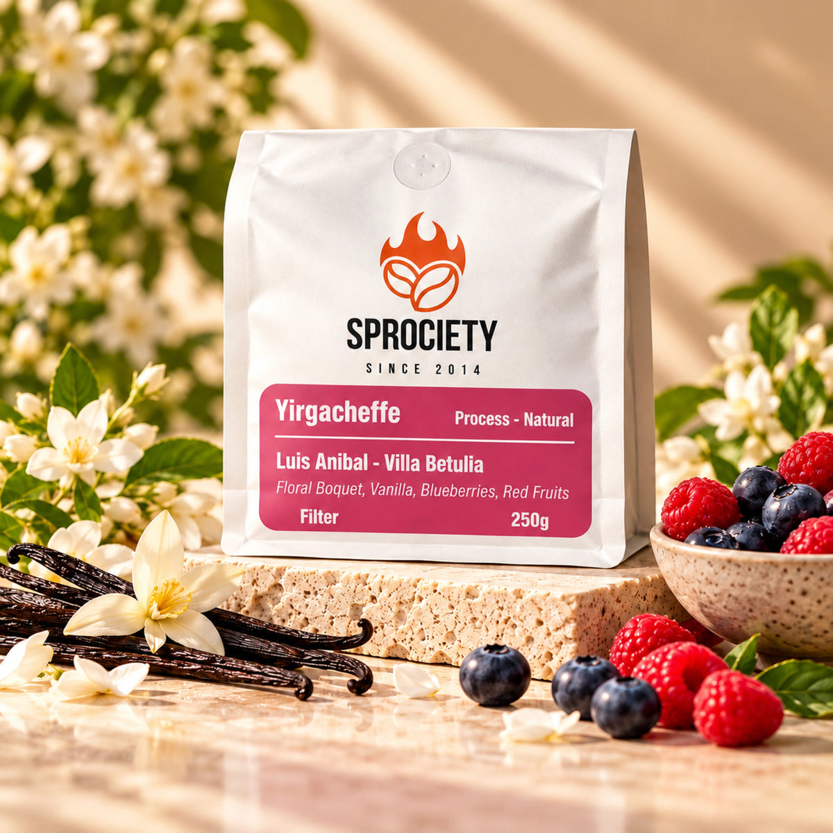 Sprociety Yirgacheffe 250g bag – natural process Colombia filter roast